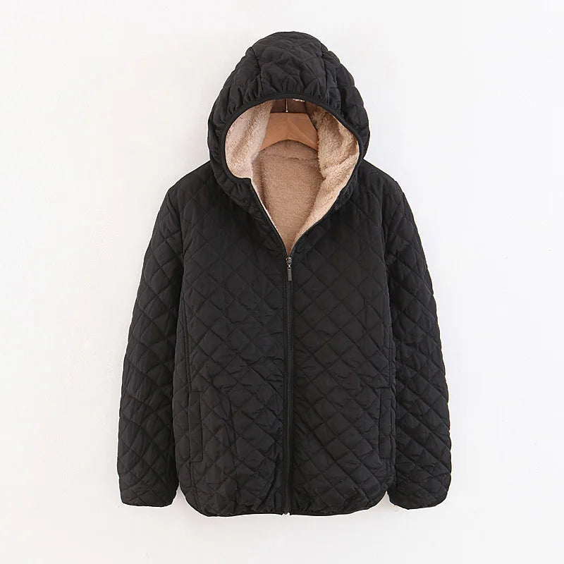 Autumn Winter Women Parkas Coat Jackets Female Lamb Hooded Long Sleeve Warm S~3XL Winter Jacket