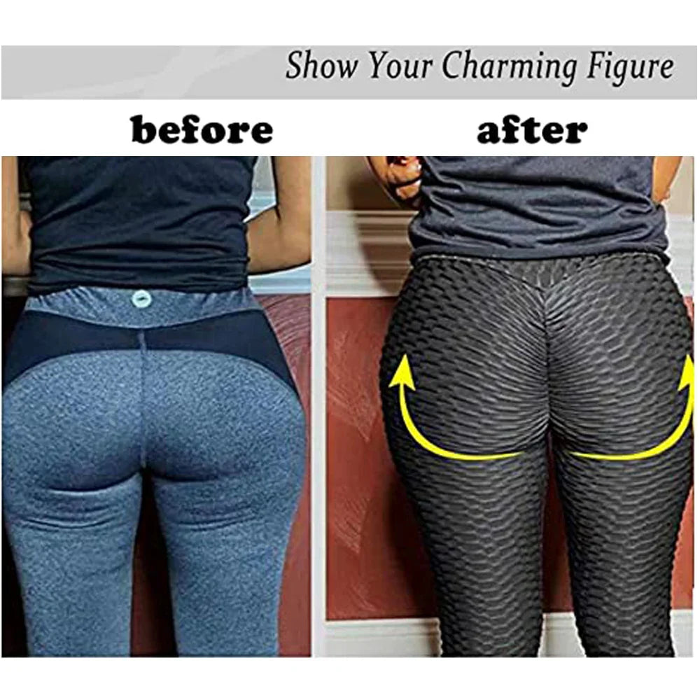 Fitness Yoga Pants Women Sexy Leggings Sport Plus Size Black leggins Jacquard Running Tights Gym Scrunch Anti Cellulite Leggings