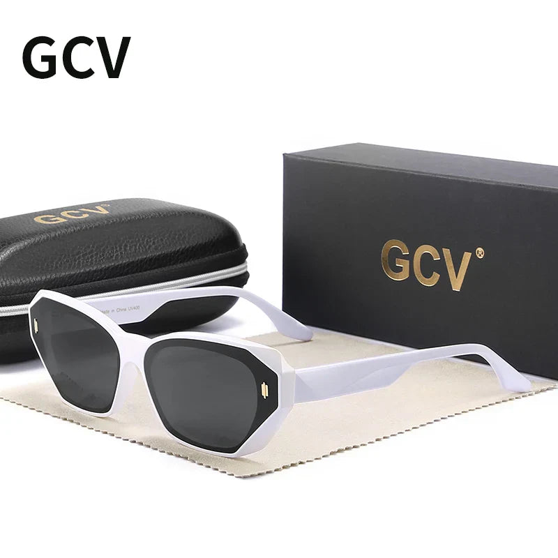 GCV Brand Acetate Cat Eye Polarized Sunglasses Women Fashion Outdoors Eyewear Uv400 Ultraviolet-Proof Quality Of Luxury Goods