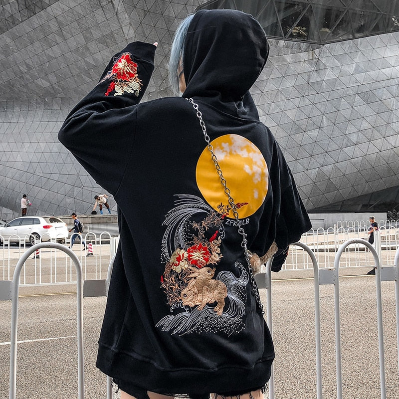 Korean streetwear hoodies