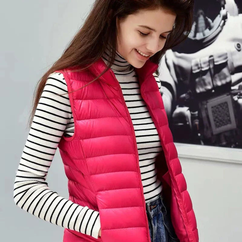 Down Lightweight White Duck Down Vest Short Sleeveless Vest Autumn/Winter Slim Fit Ultra Light Down Jacket Women Jackets