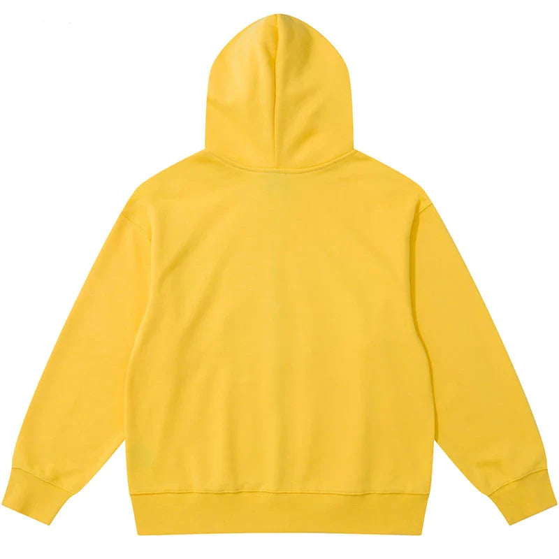 Star Graphic Zipper Hoodie Yellow