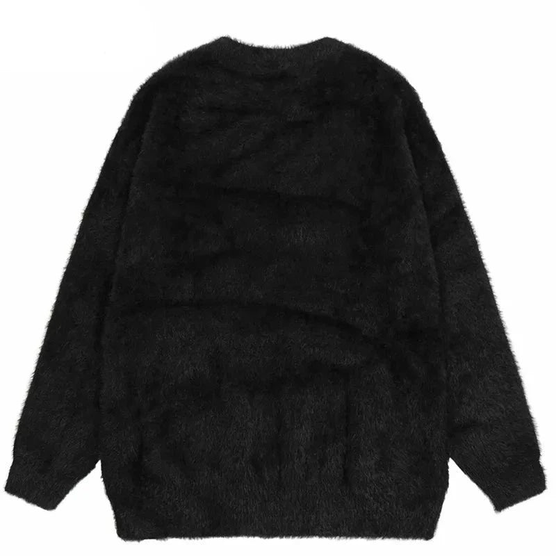 Knit sweater mens streetwear