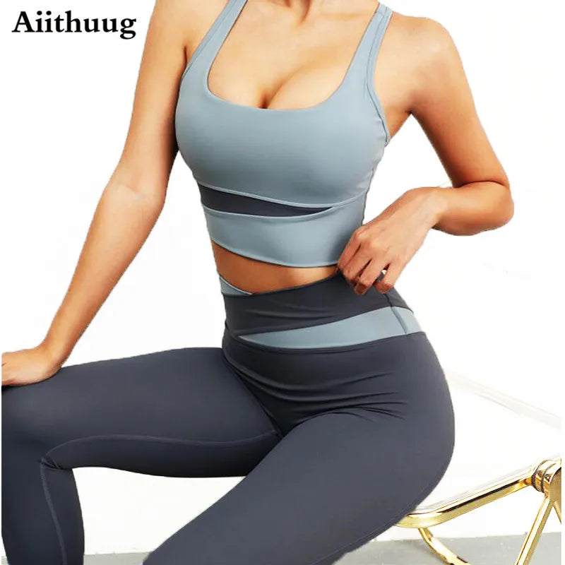 Aiithuug Yoga Pants Tummy Control High Waist Yoga Tights Cross Waist Gym Workout Leggings Sports Pants Butt Lifting Running