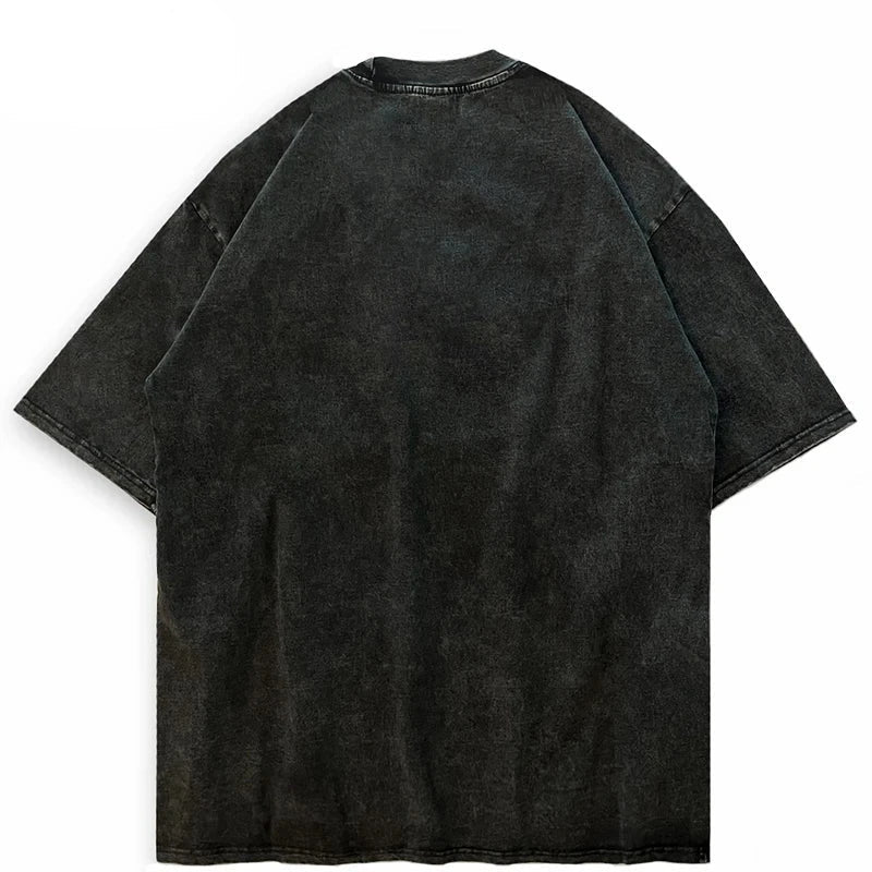 Oversized Anime Black T Shirt