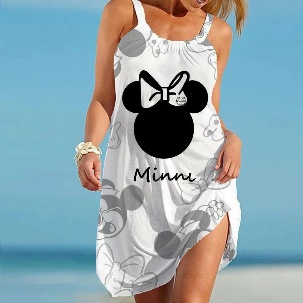 Fashion Disney women dress summer style women clothing plus size Women beach dress Mickey Mouse female summer dress