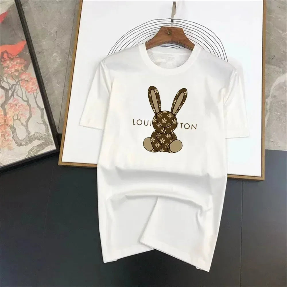 Cartoon Luxury Brand Printed Women T-shirt Plus Size Casual Short Sleeve Y2k Fashion Brand Harajuku Female Top Tees Lady Tshirt