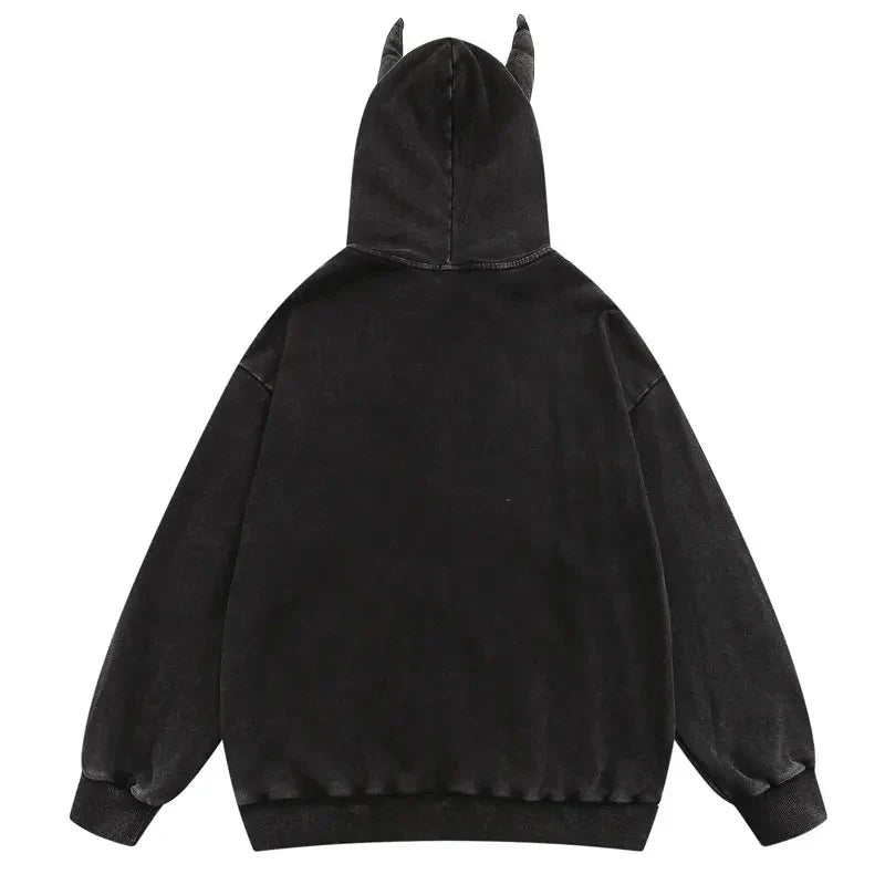 Zipper Embroidery Star Hoodie