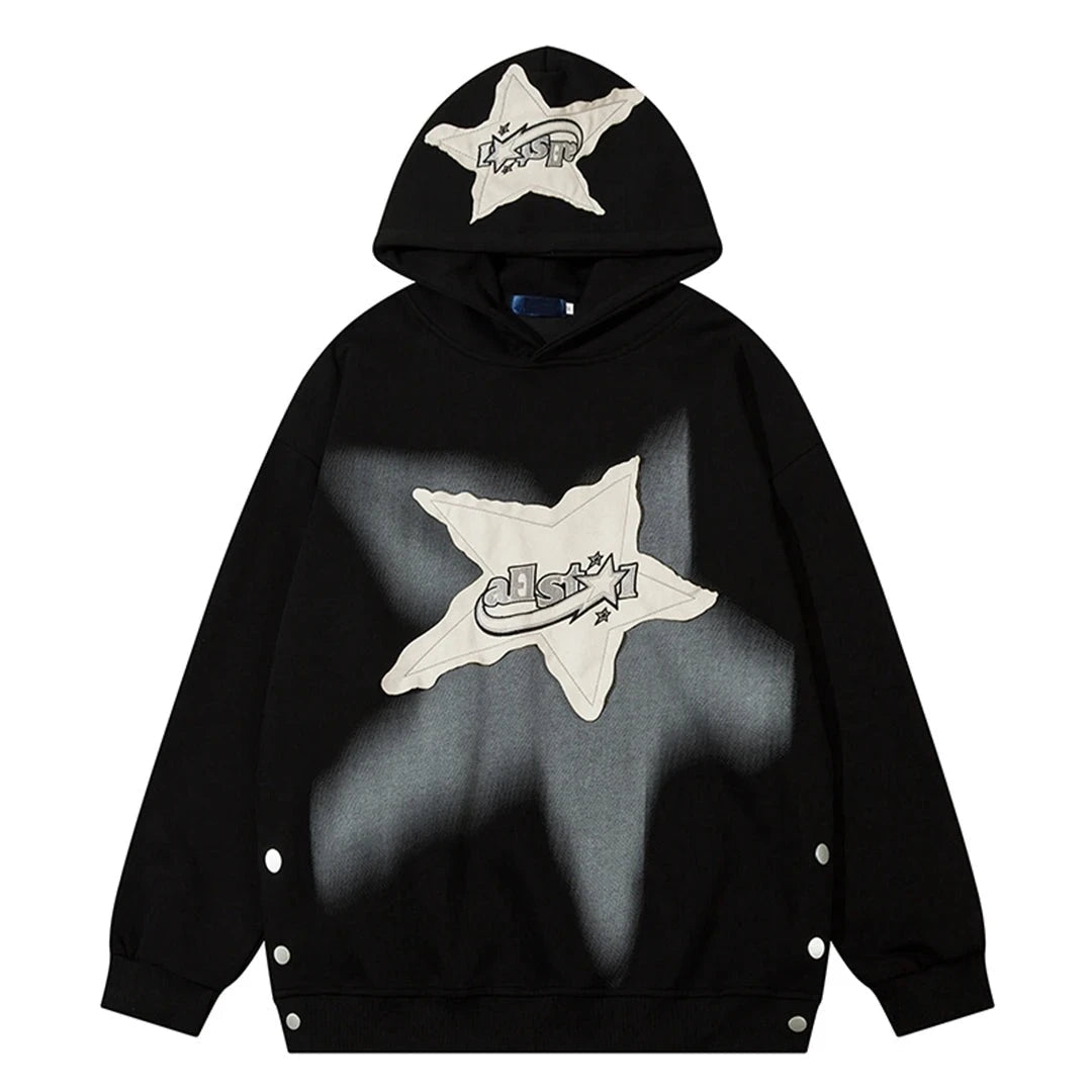 Black Hoodie With White Stars