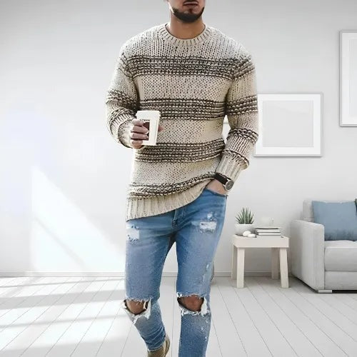 Liam™ | Striped Knit Men's Sweater