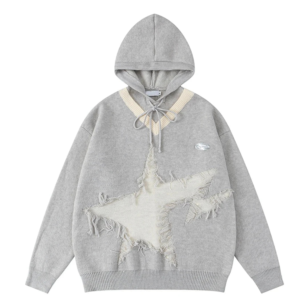 Grey Hoodie With Stars