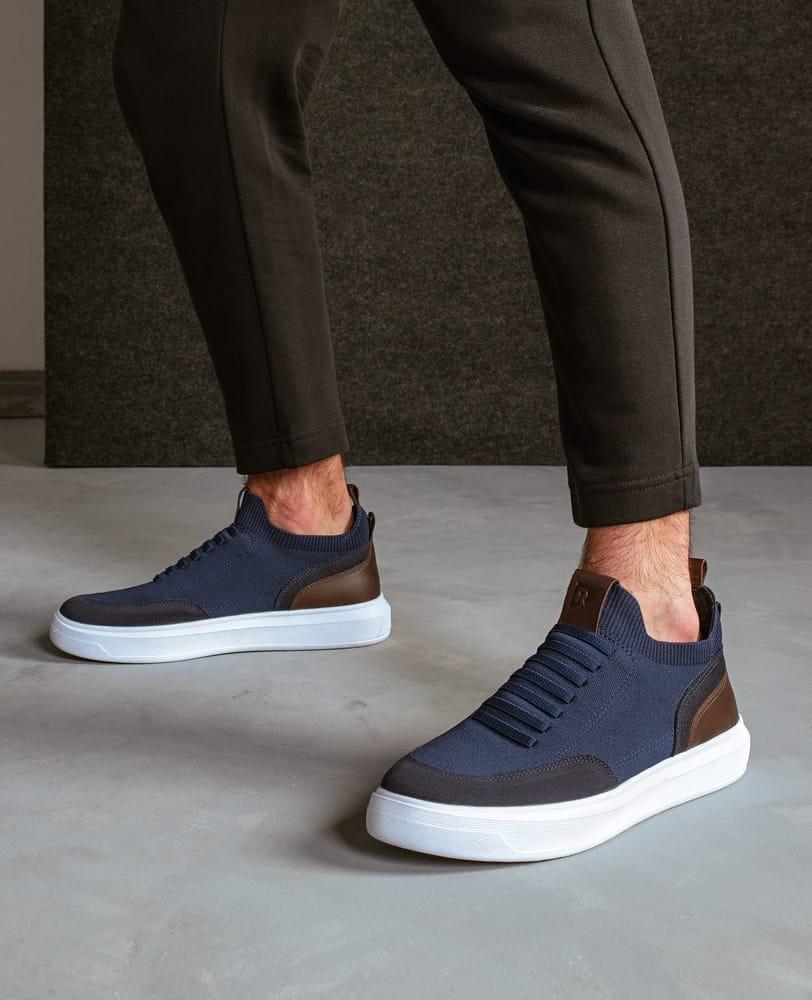 ✅High -quality Dedication✅Men's Knit Navy Sneakers