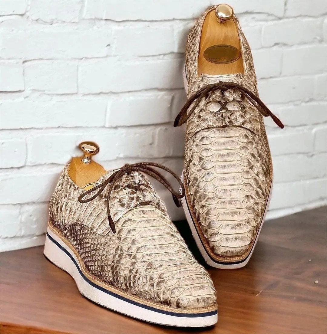 Original Cut Python Skin Top Men's Shoes