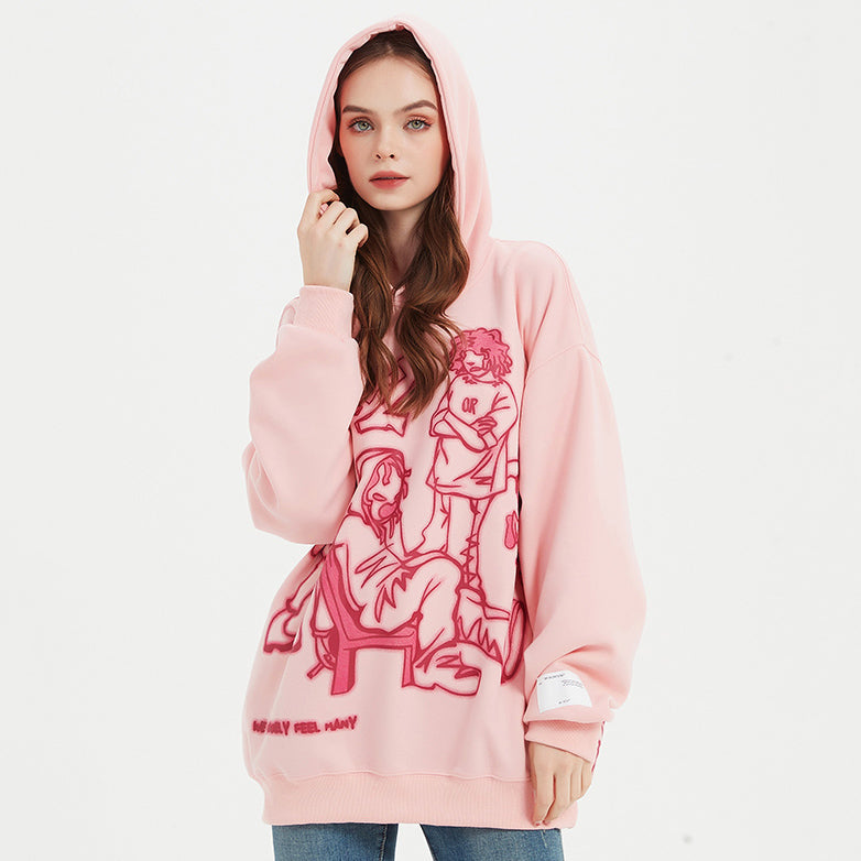 Pink hoodie streetwear