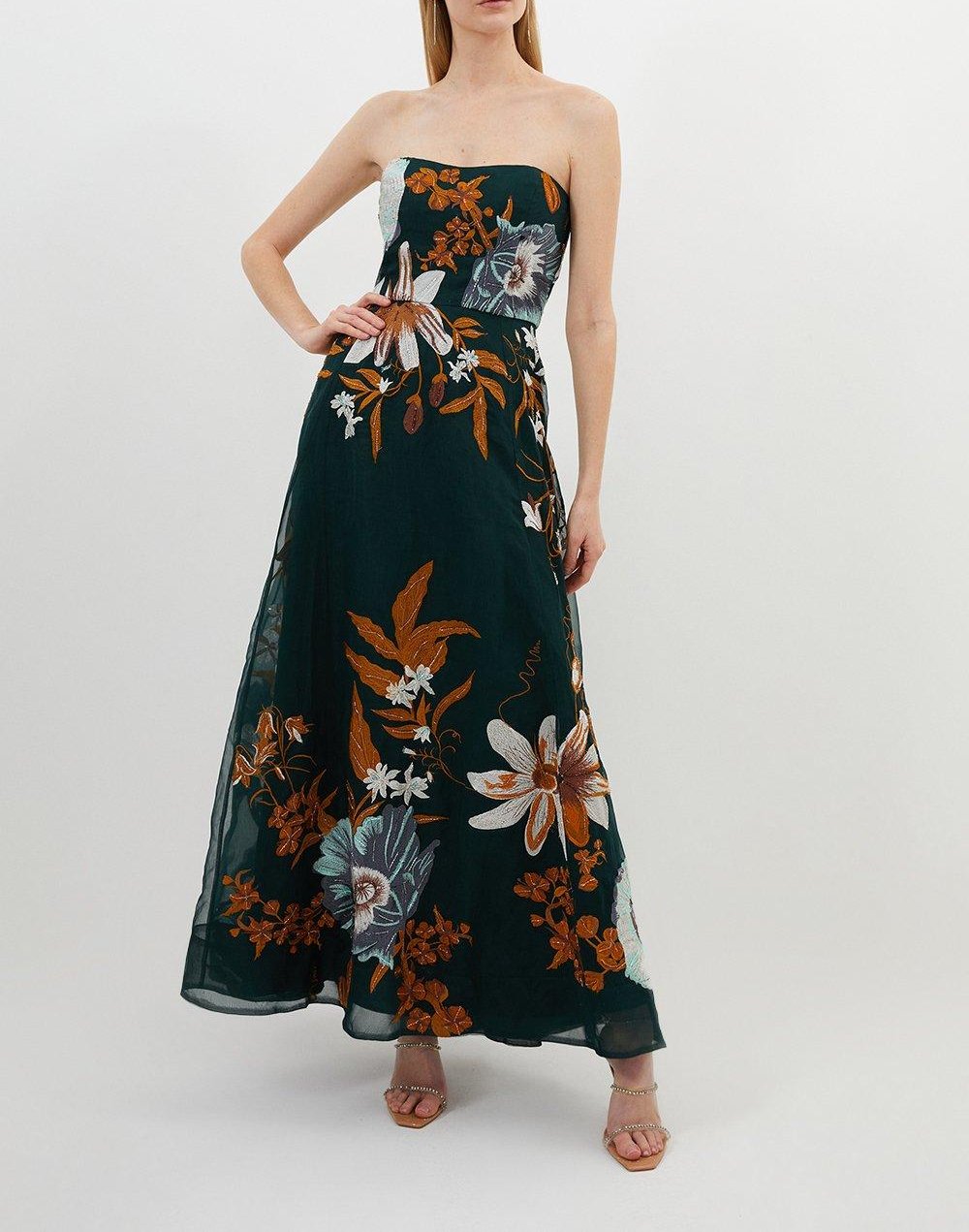 Women's Embroidered Woven Maxi Dress