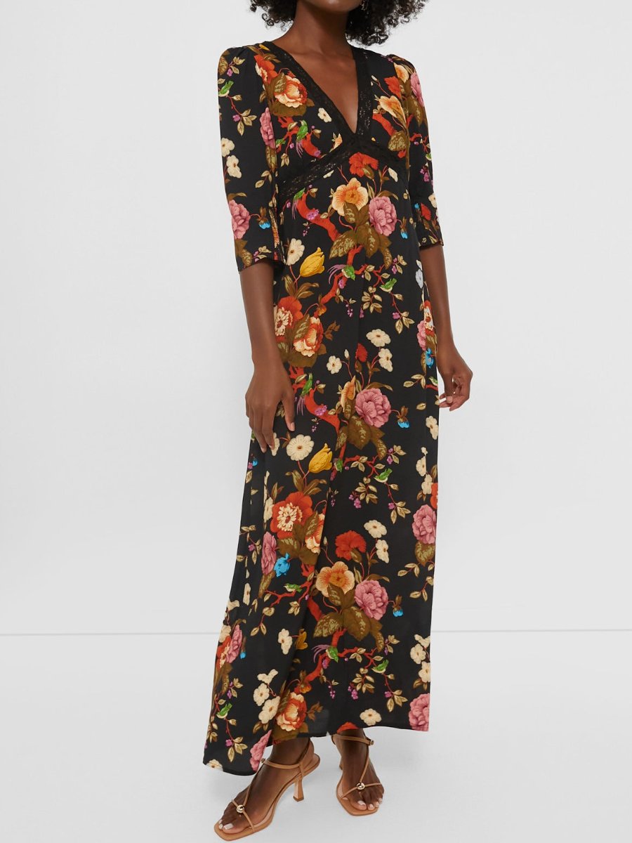 Fall Formal Floral Midi Dress