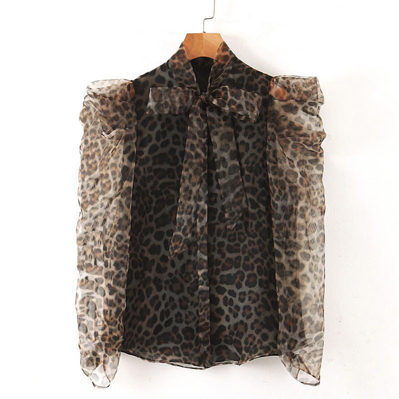 ANIMAL PRINT ORGANZA TOP