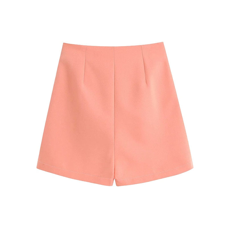 ASYMMETRIC WRAP MINI SHORTS-SKIRT