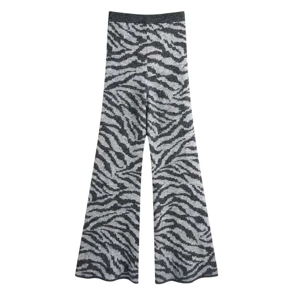 ANIMAL JACQUARD KNIT PANTS